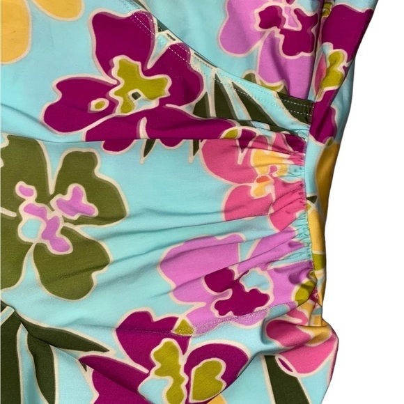 MircaleSuit Bright Floral Ruched One Piece Swimsuit Size 12 - Picture 6 of 9